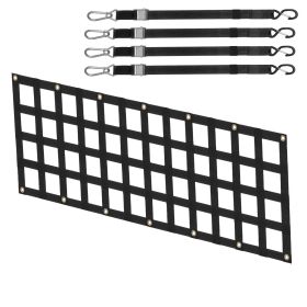 VEVOR Tailgate Net, 60 in x 18 in, Heavy Duty Cargo Net for Truck Bed with 4 Adjustable Telescopic Straps, Extendable & Durable, Flexible Adjustm