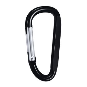 VEVOR 10 PCS Black Carabiner, Caribeaner Clip, Spring Snap Hook for Keychain Clip, 3.07" Aluminum Alloy D Ring Shape Carabeaner with 20 PCS Keyri